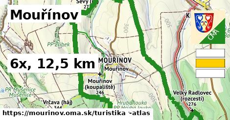 Mouřínov Turistické trasy  