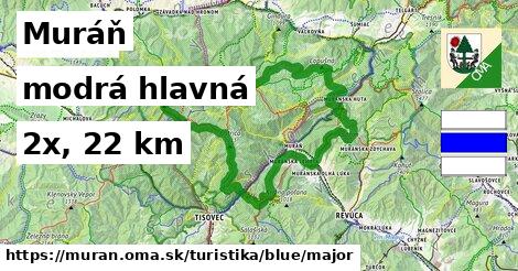 Muráň Turistické trasy modrá hlavná