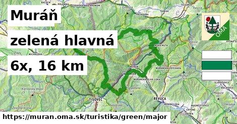 Muráň Turistické trasy zelená hlavná