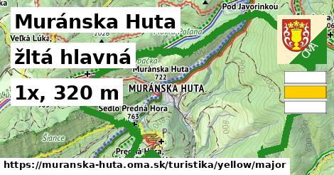 Muránska Huta Turistické trasy žltá hlavná