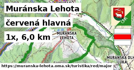 Muránska Lehota Turistické trasy červená hlavná