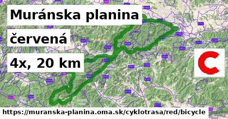 Muránska planina Cyklotrasy červená bicycle