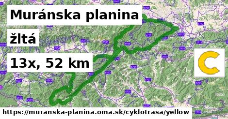 Muránska planina Cyklotrasy žltá 