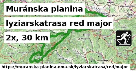Muránska planina Lyžiarske trasy červená hlavná