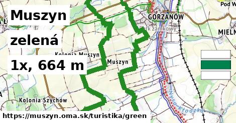 Muszyn Turistické trasy zelená 