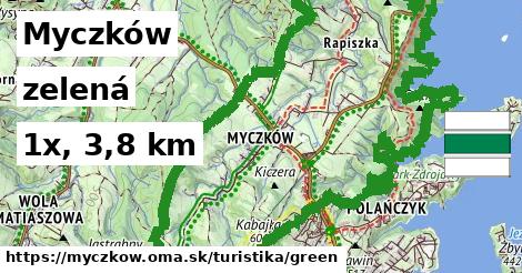 Myczków Turistické trasy zelená 