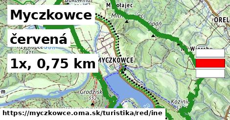 Myczkowce Turistické trasy červená iná