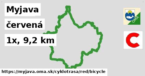 Myjava Cyklotrasy červená bicycle