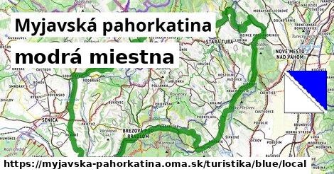 Myjavská pahorkatina Turistické trasy modrá miestna