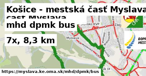 Košice - mestská časť Myslava Doprava dpmk bus