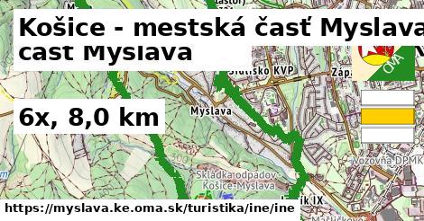 Košice - mestská časť Myslava Turistické trasy iná iná