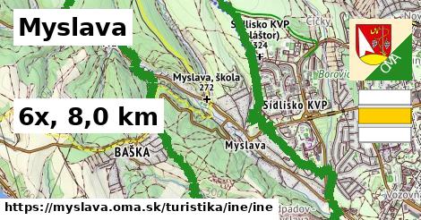 Myslava Turistické trasy iná iná