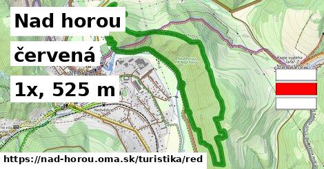 Nad horou Turistické trasy červená 