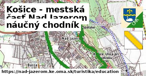 Košice - mestská časť Nad Jazerom Turistické trasy náučný chodník 