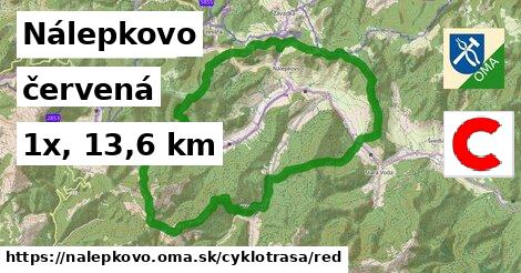 Nálepkovo Cyklotrasy červená 