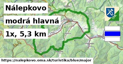 Nálepkovo Turistické trasy modrá hlavná