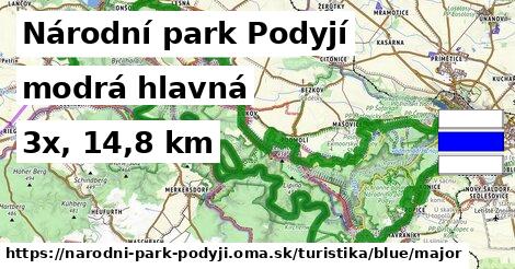 Národní park Podyjí Turistické trasy modrá hlavná