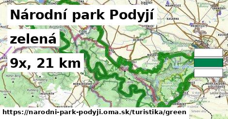 Národní park Podyjí Turistické trasy zelená 