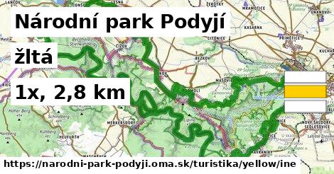 Národní park Podyjí Turistické trasy žltá iná