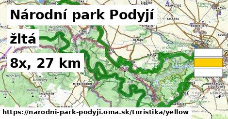Národní park Podyjí Turistické trasy žltá 