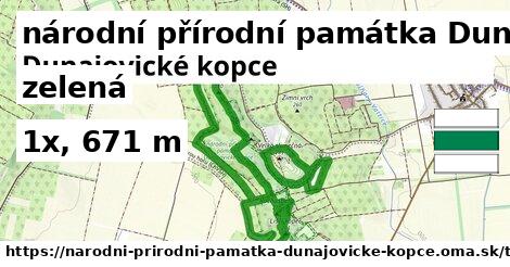 národní přírodní památka Dunajovické kopce Turistické trasy zelená 
