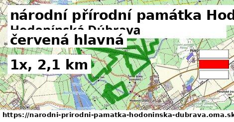 národní přírodní památka Hodonínská Dúbrava Turistické trasy červená hlavná