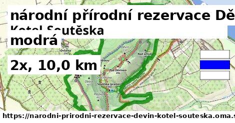 národní přírodní rezervace Děvín-Kotel-Soutěska Turistické trasy modrá 