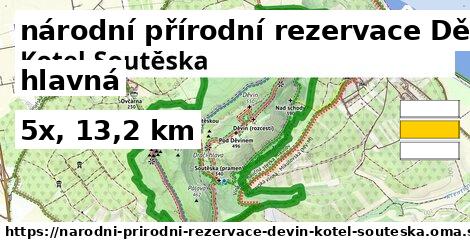 národní přírodní rezervace Děvín-Kotel-Soutěska Turistické trasy hlavná 