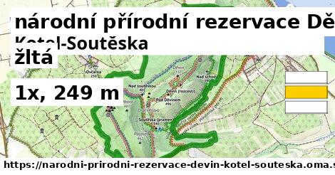 národní přírodní rezervace Děvín-Kotel-Soutěska Turistické trasy žltá 