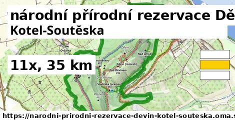 národní přírodní rezervace Děvín-Kotel-Soutěska Turistické trasy  