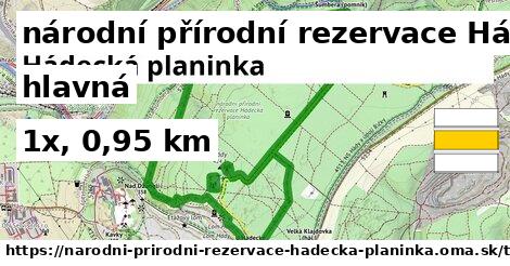 národní přírodní rezervace Hádecká planinka Turistické trasy hlavná 