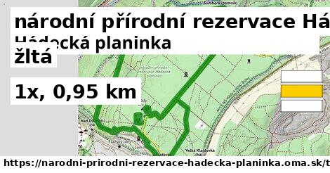 národní přírodní rezervace Hádecká planinka Turistické trasy žltá 