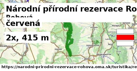 Národní přírodní rezervace Rohová Turistické trasy červená 