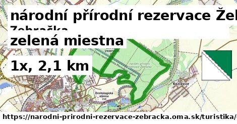 národní přírodní rezervace Žebračka Turistické trasy zelená miestna