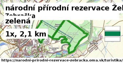 národní přírodní rezervace Žebračka Turistické trasy zelená 