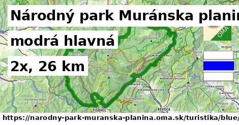 Národný park Muránska planina Turistické trasy modrá hlavná