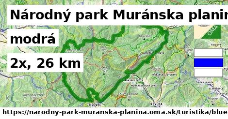 Národný park Muránska planina Turistické trasy modrá 