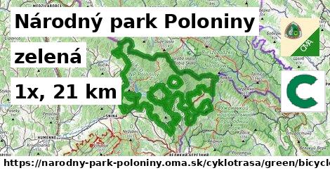 Národný park Poloniny Cyklotrasy zelená bicycle