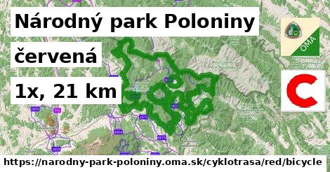 Národný park Poloniny Cyklotrasy červená bicycle