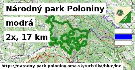 Národný park Poloniny Turistické trasy modrá iná