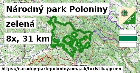 Národný park Poloniny Turistické trasy zelená 