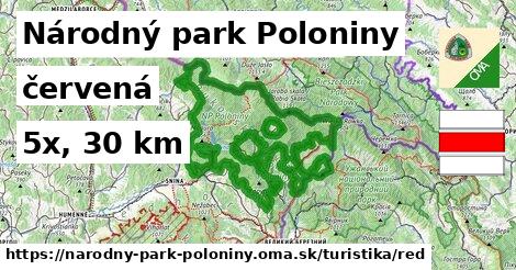 Národný park Poloniny Turistické trasy červená 