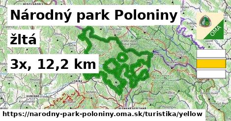 Národný park Poloniny Turistické trasy žltá 