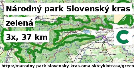 Národný park Slovenský kras Cyklotrasy zelená 