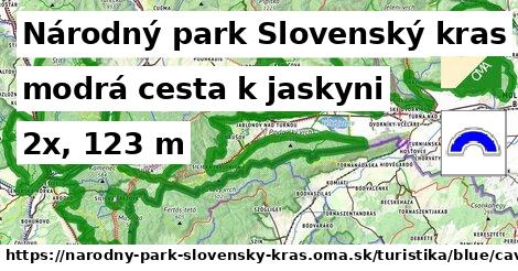 Národný park Slovenský kras Turistické trasy modrá cesta k jaskyni