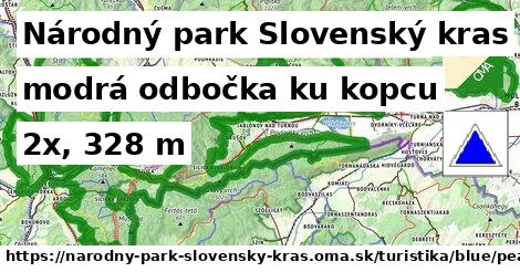 Národný park Slovenský kras Turistické trasy modrá odbočka ku kopcu