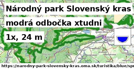 Národný park Slovenský kras Turistické trasy modrá odbočka xtudni