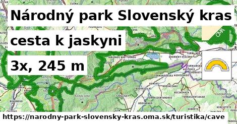 Národný park Slovenský kras Turistické trasy cesta k jaskyni 