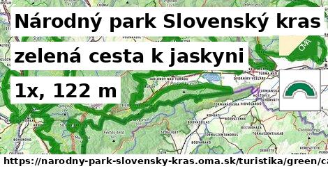 Národný park Slovenský kras Turistické trasy zelená cesta k jaskyni
