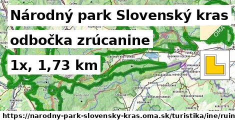 Národný park Slovenský kras Turistické trasy iná odbočka zrúcanine